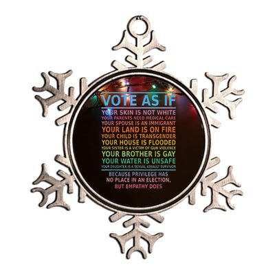 Vote As If Your Skin Is Not White HumanS Rights Metallic Star Ornament