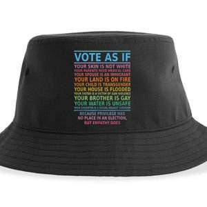 Vote As If Your Skin Is Not White HumanS Rights Apparel Sustainable Bucket Hat