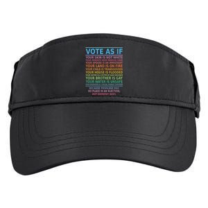 Vote As If Your Skin Is Not White HumanS Rights Apparel Adult Drive Performance Visor