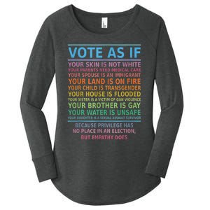 Vote As If Your Skin Is Not White HumanS Rights Apparel Women's Perfect Tri Tunic Long Sleeve Shirt