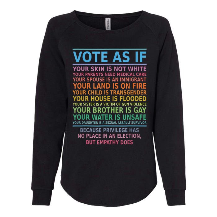 Vote As If Your Skin Is Not White HumanS Rights Apparel Womens California Wash Sweatshirt