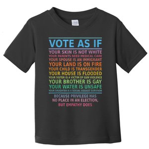 Vote As If Your Skin Is Not White HumanS Rights Apparel Toddler T-Shirt