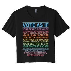 Vote As If Your Skin Is Not White HumanS Rights Apparel Women's Crop Top Tee