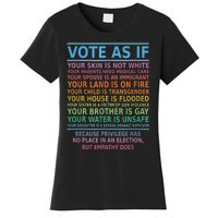 Vote As If Your Skin Is Not White HumanS Rights Apparel Women's T-Shirt