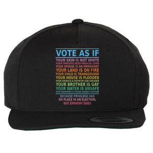 Vote As If Your Skin Is Not White HumanS Rights Apparel Wool Snapback Cap