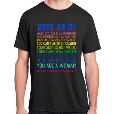 Vote As If Your Life Depends On It Human Rights Adult ChromaSoft Performance T-Shirt