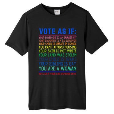 Vote As If Your Life Depends On It Human Rights Tall Fusion ChromaSoft Performance T-Shirt