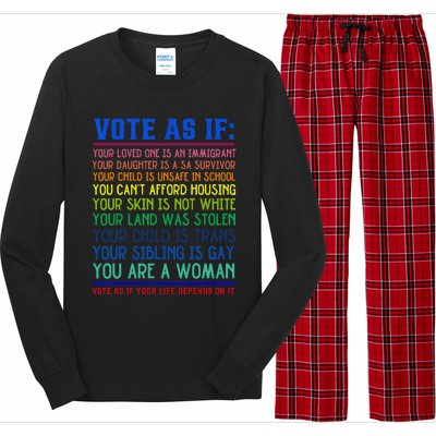 Vote As If Your Life Depends On It Human Rights Long Sleeve Pajama Set