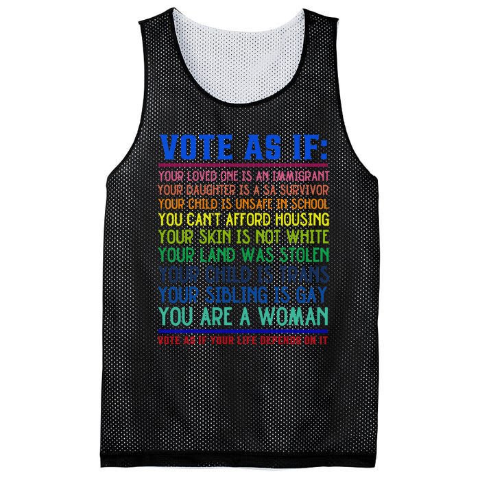 Vote As If Your Life Depends On It Human Rights Mesh Reversible Basketball Jersey Tank