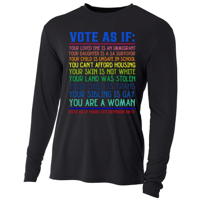 Vote As If Your Life Depends On It Human Rights Cooling Performance Long Sleeve Crew