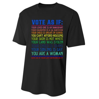 Vote As If Your Life Depends On It Human Rights Performance Sprint T-Shirt