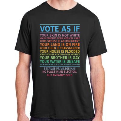 Vote As If Your Skin Is Not White HumanS Rights Apparel Adult ChromaSoft Performance T-Shirt