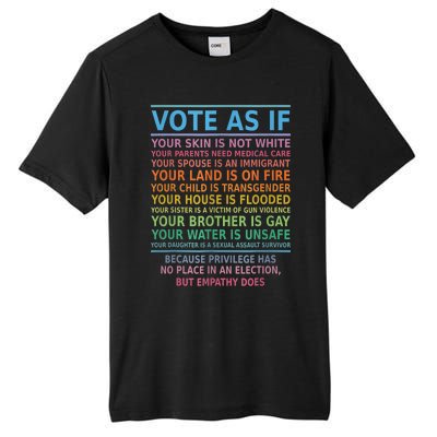 Vote As If Your Skin Is Not White HumanS Rights Apparel Tall Fusion ChromaSoft Performance T-Shirt