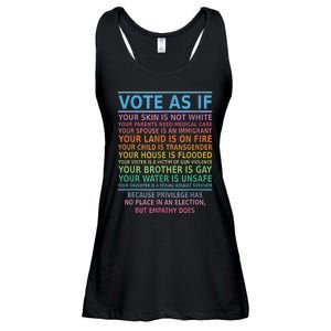 Vote As If Your Skin Is Not White HumanS Rights Apparel Ladies Essential Flowy Tank