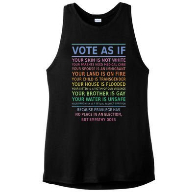 Vote As If Your Skin Is Not White HumanS Rights Apparel Gift Ladies PosiCharge Tri-Blend Wicking Tank