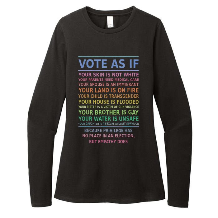 Vote As If Your Skin Is Not White HumanS Rights Apparel Gift Womens CVC Long Sleeve Shirt