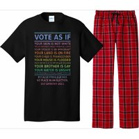 Vote As If Your Skin Is Not White HumanS Rights Apparel Gift Pajama Set