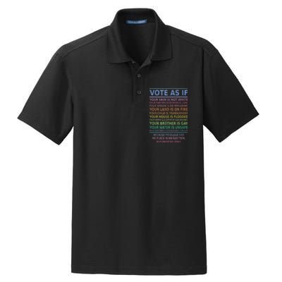 Vote As If Your Skin Is Not White HumanS Rights Apparel Gift Dry Zone Grid Polo