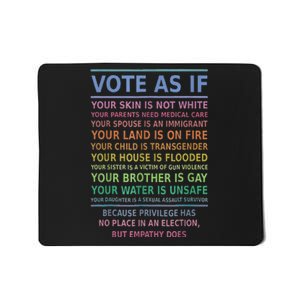 Vote As If Your Skin Is Not White HumanS Rights Apparel Gift Mousepad