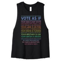 Vote As If Your Skin Is Not White HumanS Rights Apparel Gift Women's Racerback Cropped Tank