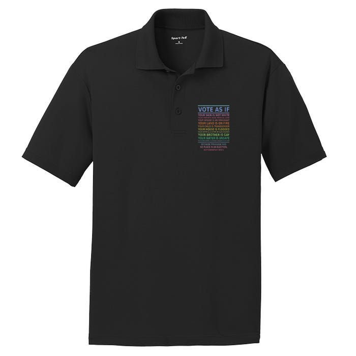 Vote As If Your Skin Is Not White HumanS Rights Apparel Gift PosiCharge RacerMesh Polo