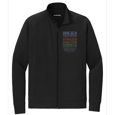 Vote As If Your Skin Is Not White HumanS Rights Apparel Gift Stretch Full-Zip Cadet Jacket