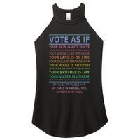 Vote As If Your Skin Is Not White HumanS Rights Apparel Gift Women's Perfect Tri Rocker Tank