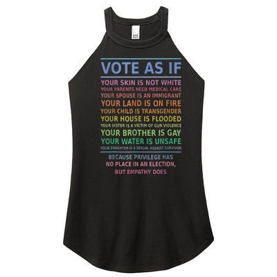 Vote As If Your Skin Is Not White HumanS Rights Apparel Gift Women's Perfect Tri Rocker Tank