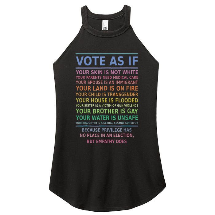 Vote As If Your Skin Is Not White HumanS Rights Apparel Gift Women's Perfect Tri Rocker Tank