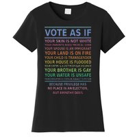 Vote As If Your Skin Is Not White HumanS Rights Apparel Gift Women's T-Shirt