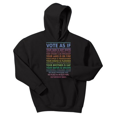 Vote As If Your Skin Is Not White HumanS Rights Apparel Gift Kids Hoodie