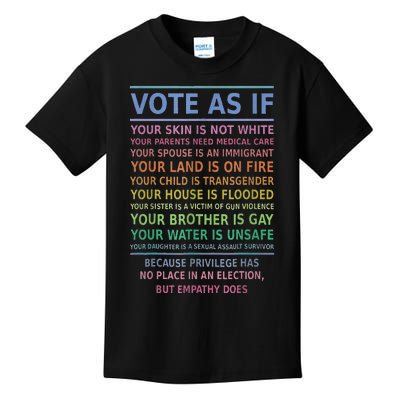 Vote As If Your Skin Is Not White HumanS Rights Apparel Gift Kids T-Shirt