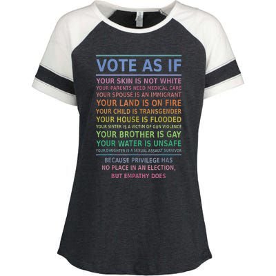 Vote As If Your Skin Is Not White HumanS Rights Apparel Gift Enza Ladies Jersey Colorblock Tee