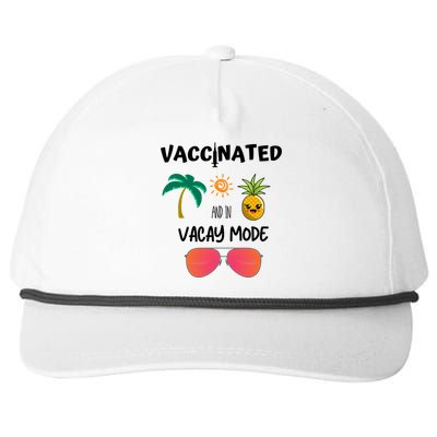 Vaccinated And In Vacay Mode Cute Gift Snapback Five-Panel Rope Hat