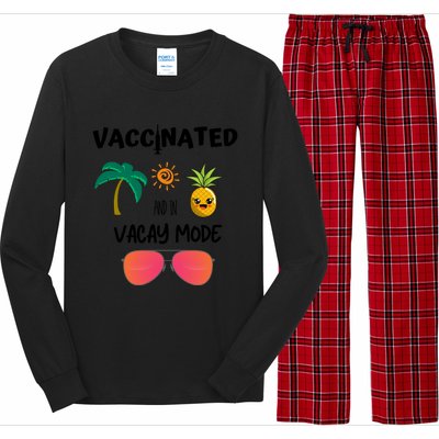 Vaccinated And In Vacay Mode Cute Gift Long Sleeve Pajama Set