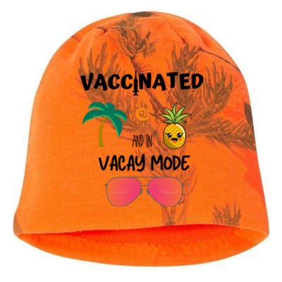 Vaccinated And In Vacay Mode Cute Gift Kati - Camo Knit Beanie