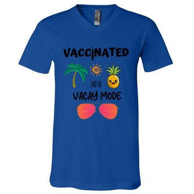 Vaccinated And In Vacay Mode Cute Gift V-Neck T-Shirt