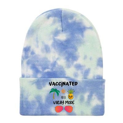 Vaccinated And In Vacay Mode Cute Gift Tie Dye 12in Knit Beanie