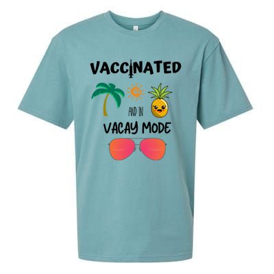 Vaccinated And In Vacay Mode Cute Gift Sueded Cloud Jersey T-Shirt