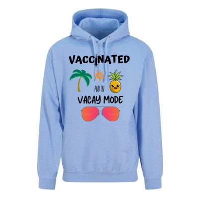 Vaccinated And In Vacay Mode Cute Gift Unisex Surf Hoodie