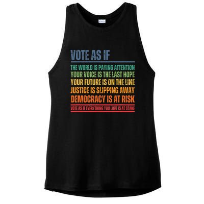 Vote As If Ladies PosiCharge Tri-Blend Wicking Tank