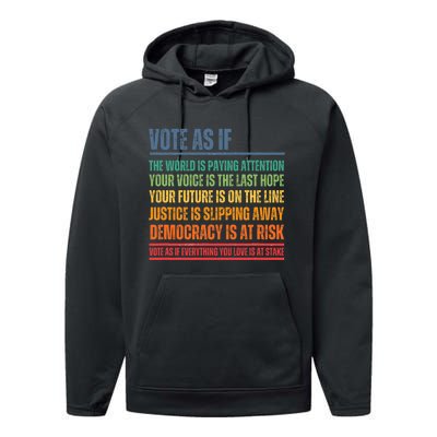 Vote As If Performance Fleece Hoodie