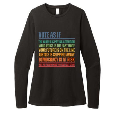 Vote As If Womens CVC Long Sleeve Shirt