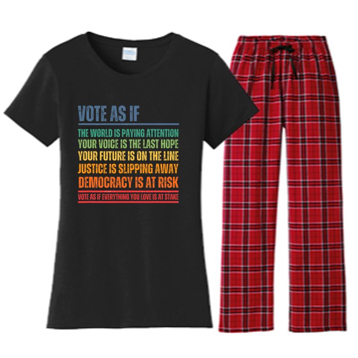 Vote As If Women's Flannel Pajama Set