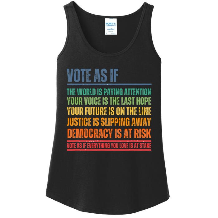 Vote As If Ladies Essential Tank