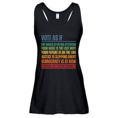 Vote As If Ladies Essential Flowy Tank