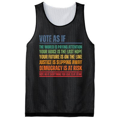 Vote As If Mesh Reversible Basketball Jersey Tank