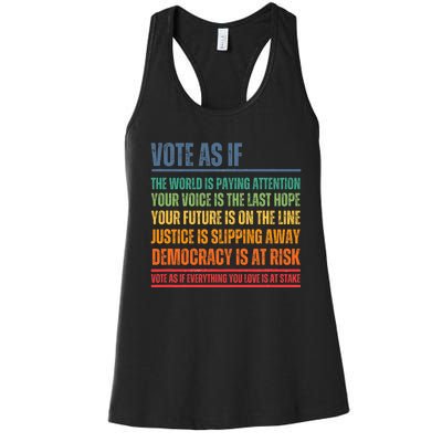 Vote As If Women's Racerback Tank