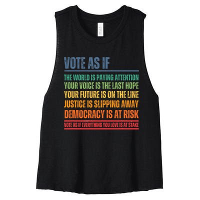 Vote As If Women's Racerback Cropped Tank