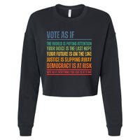 Vote As If Cropped Pullover Crew